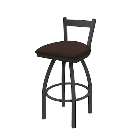 Holland Bar Stool Co 25" Low Back Swivel Counter Stool, Pewter Finish, Rein Coffee Seat 82125PW025